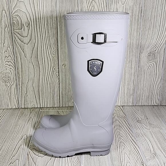 Kamik Jennifer Light Grey Charcoal Tall Rain Boots Womens Size 6 - Picture 4 of 16